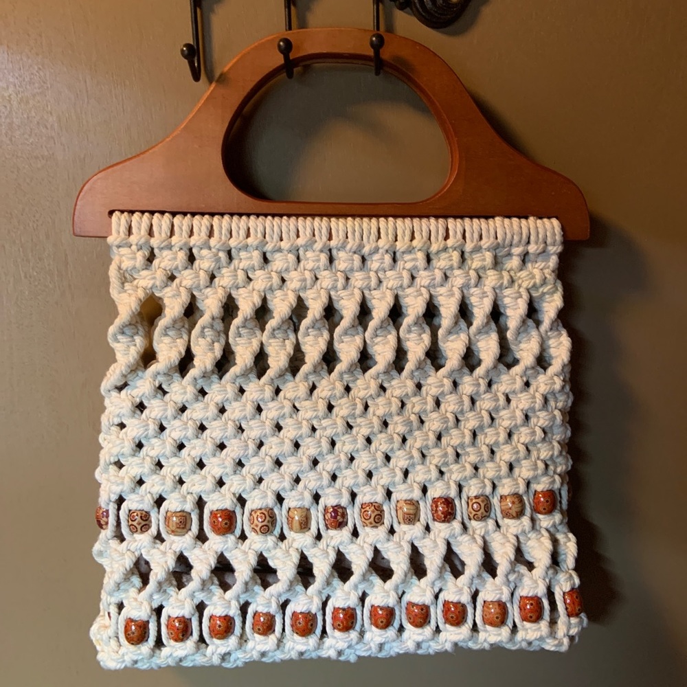 Macrame Purse White Hand Made